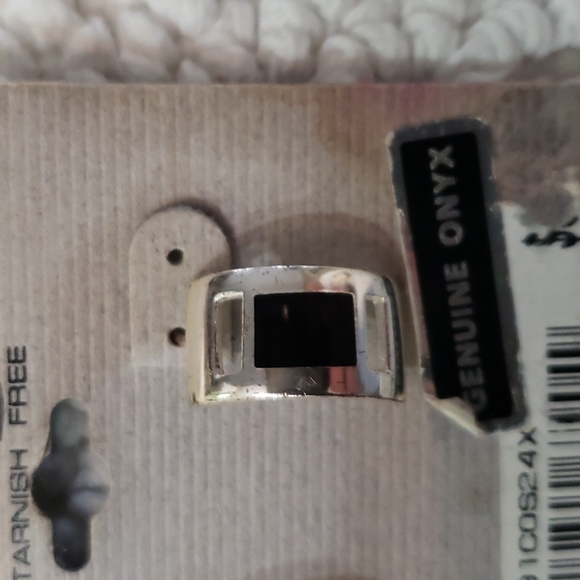 GENUINE ONYX ABD STERLING SILVER EARRINGS - Picture 4 of 4